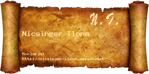 Nicsinger Ilona névjegykártya